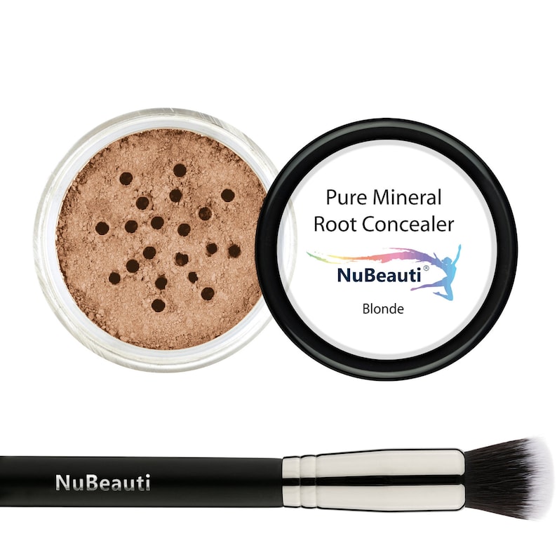 NuBeauti Root Concealer Touch Up Powder All-Natural Crushed Minerals Fast and Easy Total Gray Hair Cover up .30 ounce Blonde
