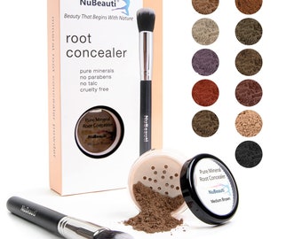 NuBeauti Root Concealer Touch Up Powder | All-Natural Crushed Minerals | Fast and Easy Total Gray Hair Cover up .30 ounce