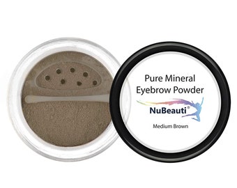 Mineral Eyebrow Powder by NuBeauti - Natural Brow Makeup Kit with Angled Contour Brush - Get Beautiful & Perfect Brows