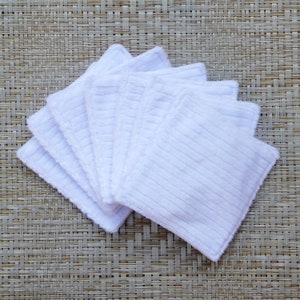 Reusable 4" Square Face Pads (7) in place of disposable Cotton, Washable Eco-friendly Makeup Remover Wipes Skin Care