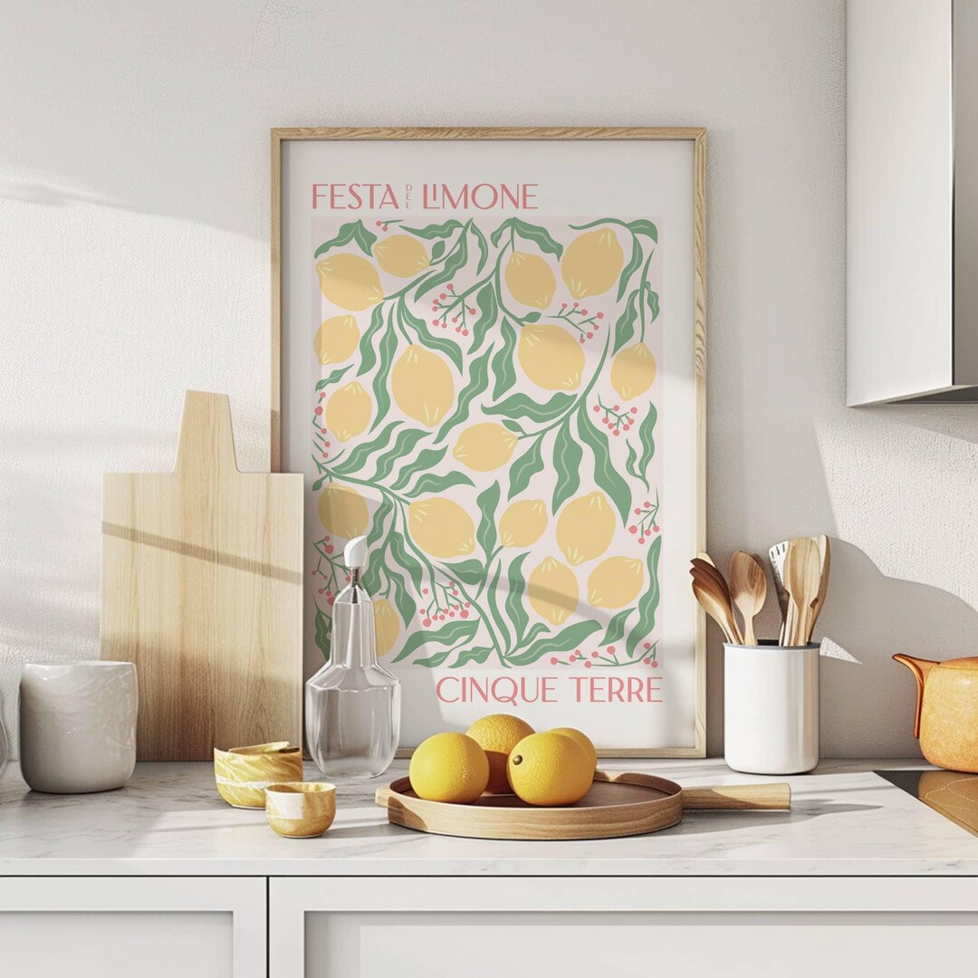 Cinque Terre Lemon Festival Art Print: Italian Kitchen Wall Decor ...