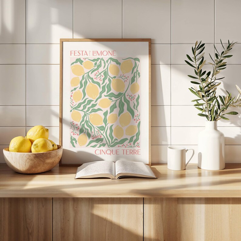 Cinque Terre Lemon Festival Art Print: Italian Kitchen Wall Decor ...