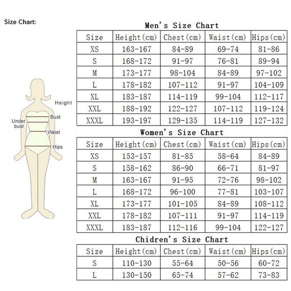 Widow Clothing Size Chart