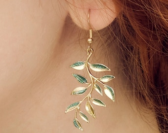 Willow Bough Leaf Drop Earrings