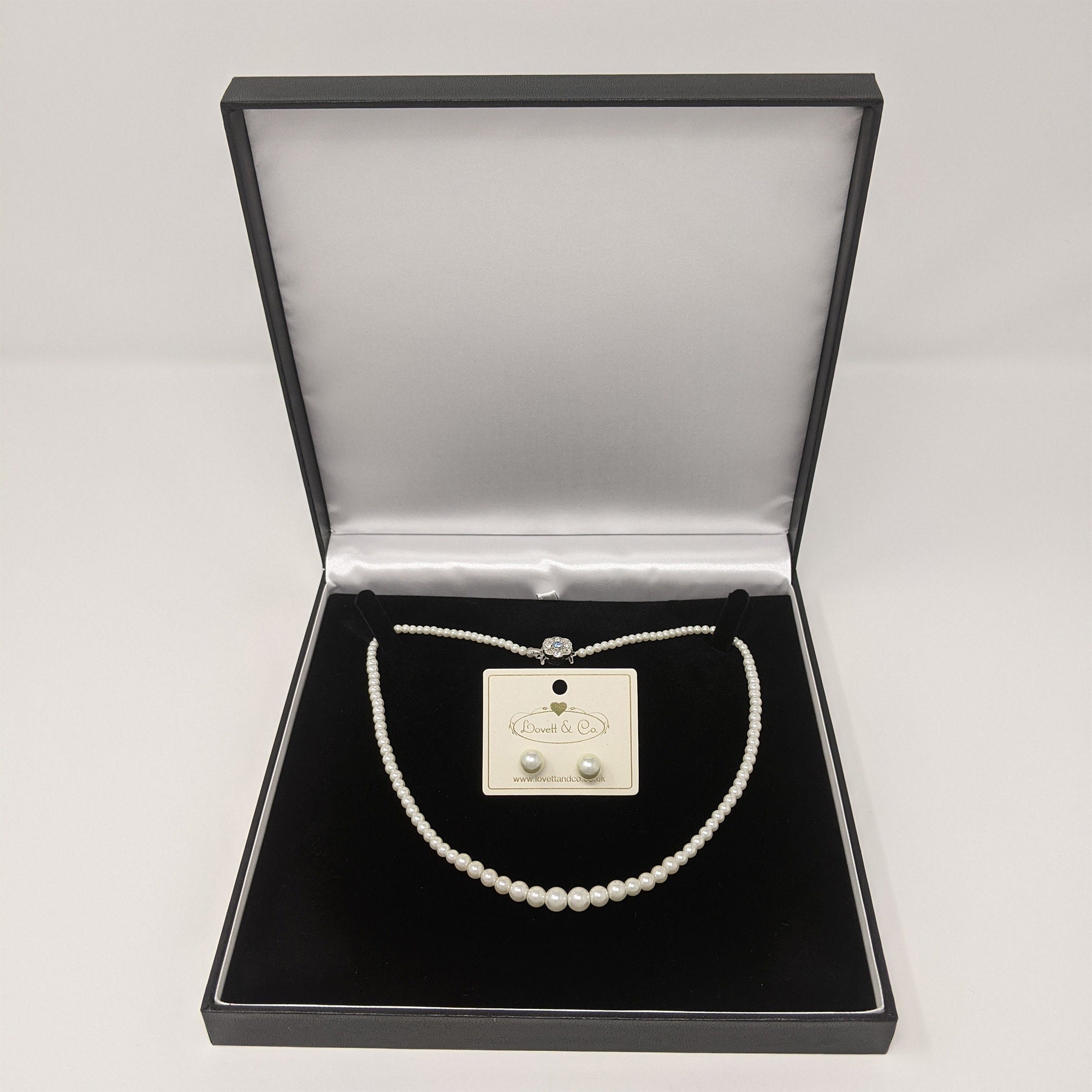Pearl Set, Pearl Earring & Necklace Set FREE Gift Box - Etsy