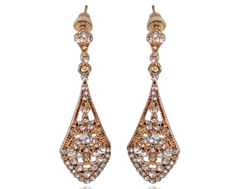 Vintage 1920s Art Deco Gold Earrings