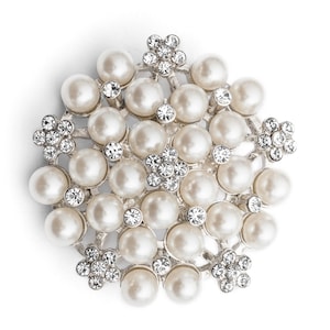Audrey Hepburn Inspired Pearl and Diamante Brooch