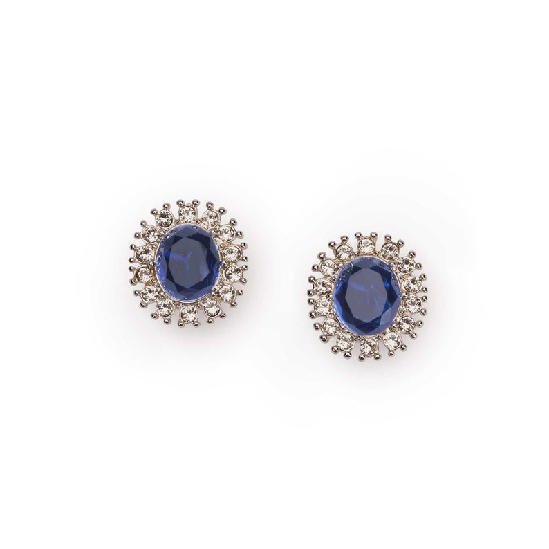 Lady Diana Inspired Sapphire Clip on Earrings image 6