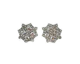 Diamante Crystal Cluster Stud Earrings