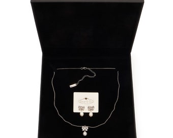 Bow Necklace and Earring Gift Set Box
