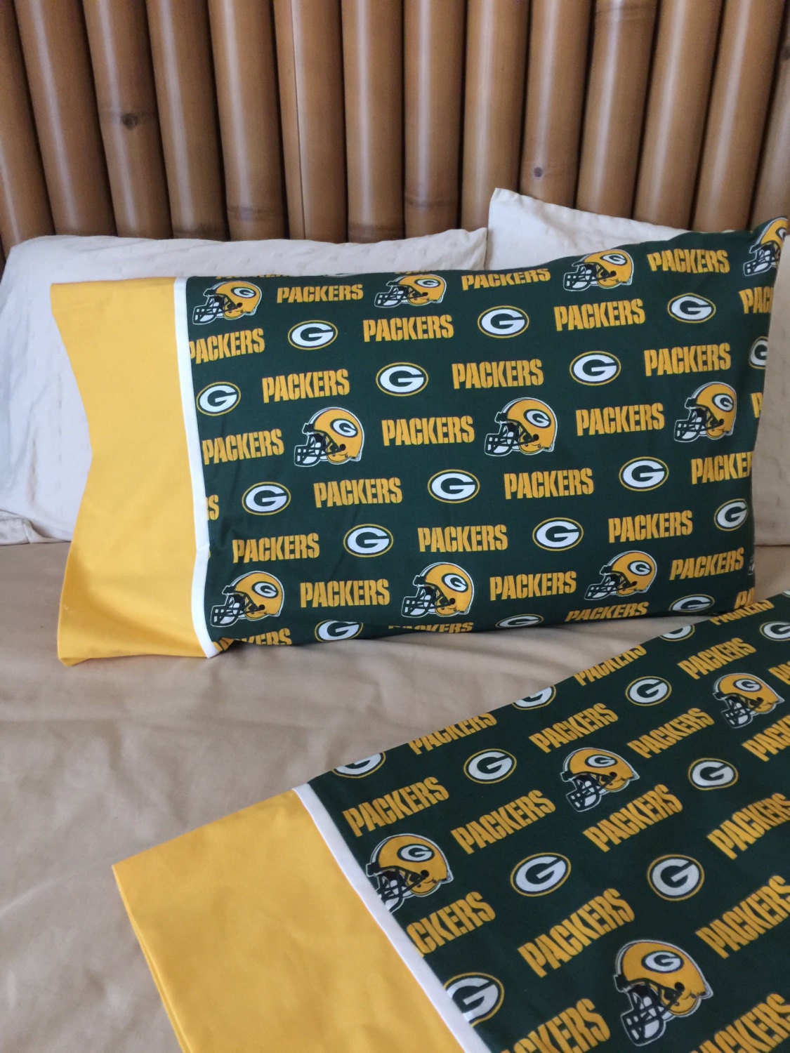 Green Bay Packers Standard Size Pillow Case Etsy