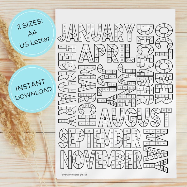 Printable Leap Year Sobriety Tracker, Not Drinking Tracker, 2024 Sober Days Tracker, Color Each Day As You Go, A4 & US Letter Sizes Included