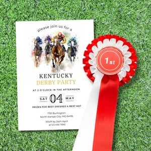 Kentucky Derby Party Invitation Printable Template, Horse Race Invite ...
