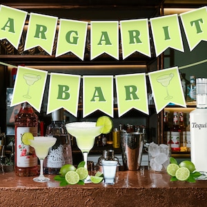 Margarita Bar Printable Bunting Banner Template (Digital Download)
