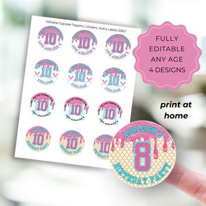 Baseball Drip Birthday Stickers, Editable Canva Template, Printable Circle Favor Labels, Cupcake Topper Thank You Tag, Bag Seal, Party Decor