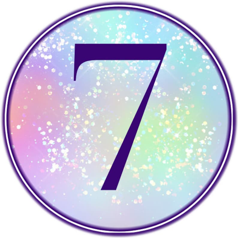 Printable Girls 7th Birthday Cupcake Toppers Template Purple Rainbow ...