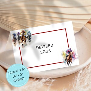 Editable Horse Racing Food Labels Template, Kentucky Derby Party Decorations, Instant Download Edit in Canva Race Party Buffet Card, Horses