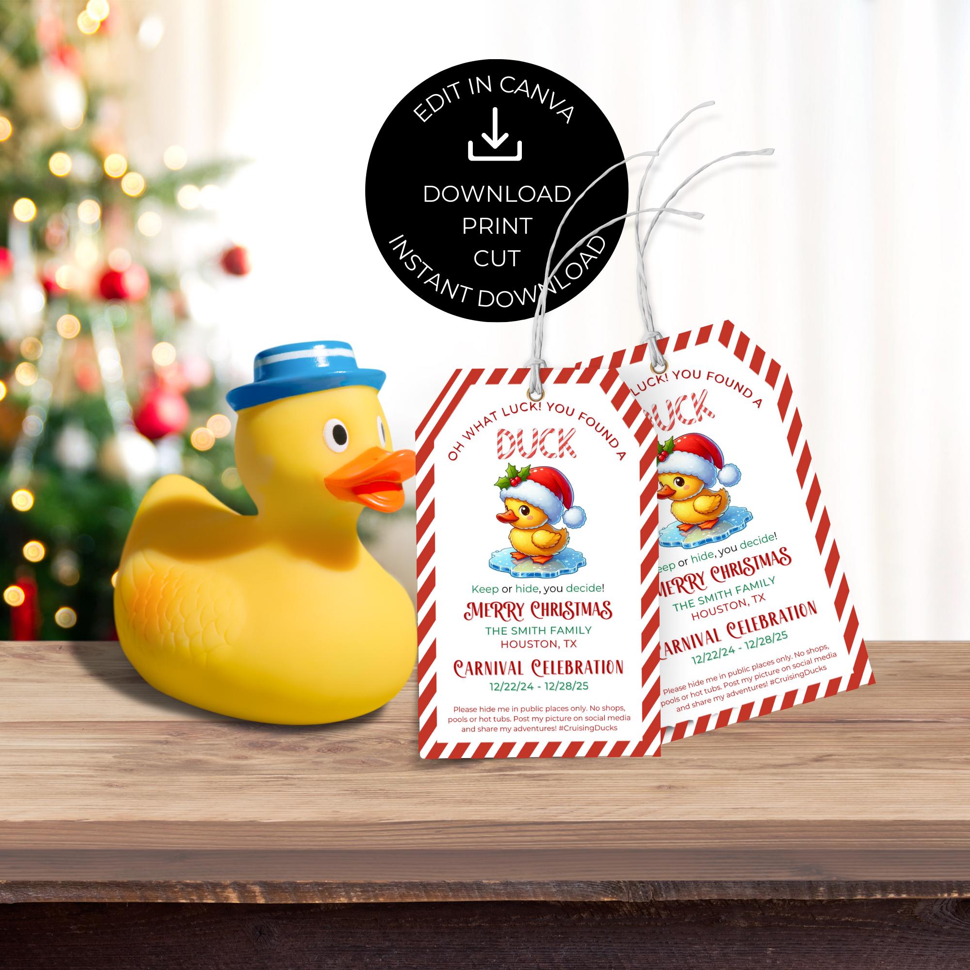 Cruising Ducks Tags - 30 Pack Business Card Size With Hole, Carnival Cruise Rubber Duck Game - View #3
