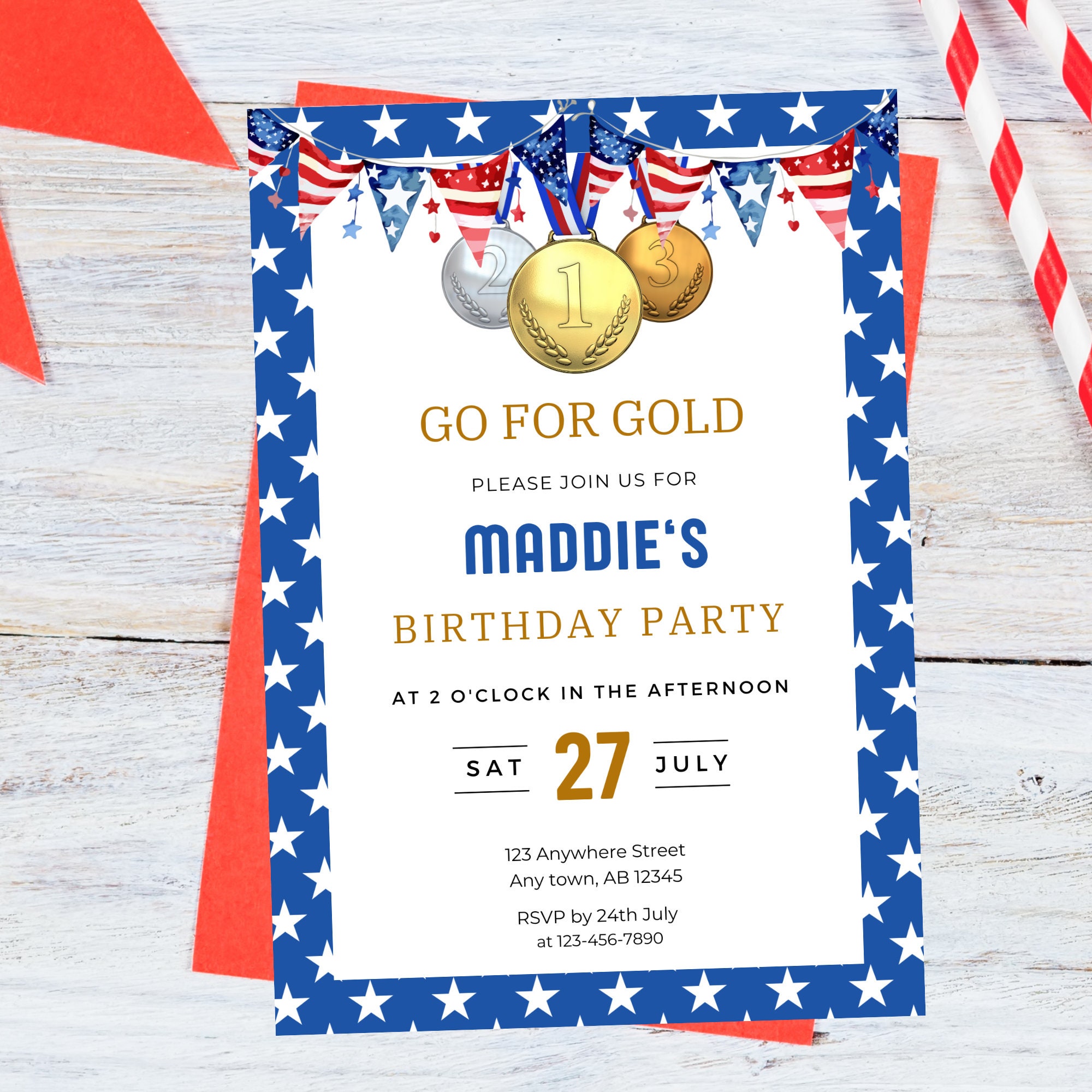 go-for-gold-birthday-party-invitation-printable-template-silver-bronze-medals-instant-download-edit-in-canva-olympic-theme-invite-etsy