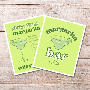 Margarita Bar Sign Set: Editable Party Decor (Printable PDF Template)