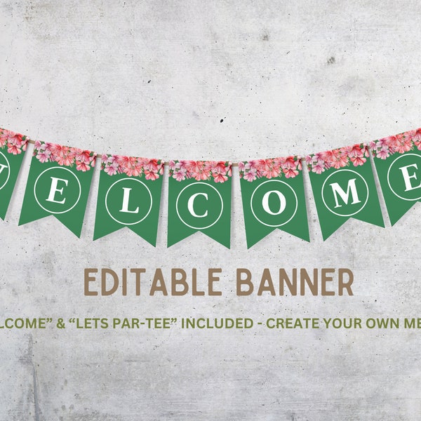 Editable Golf Masters Viewing Party Bunting Banner Template, Instant Download, Editable in Canva, Printable Customizable Golf Party, Azaleas
