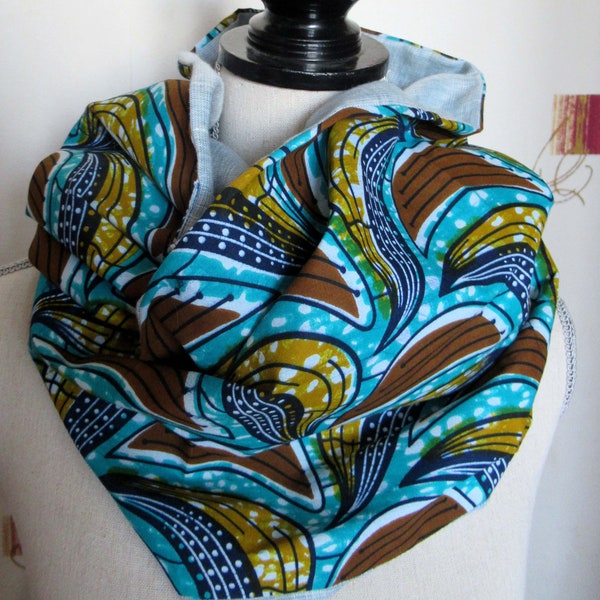 Grand foulard tube ou snood en wax