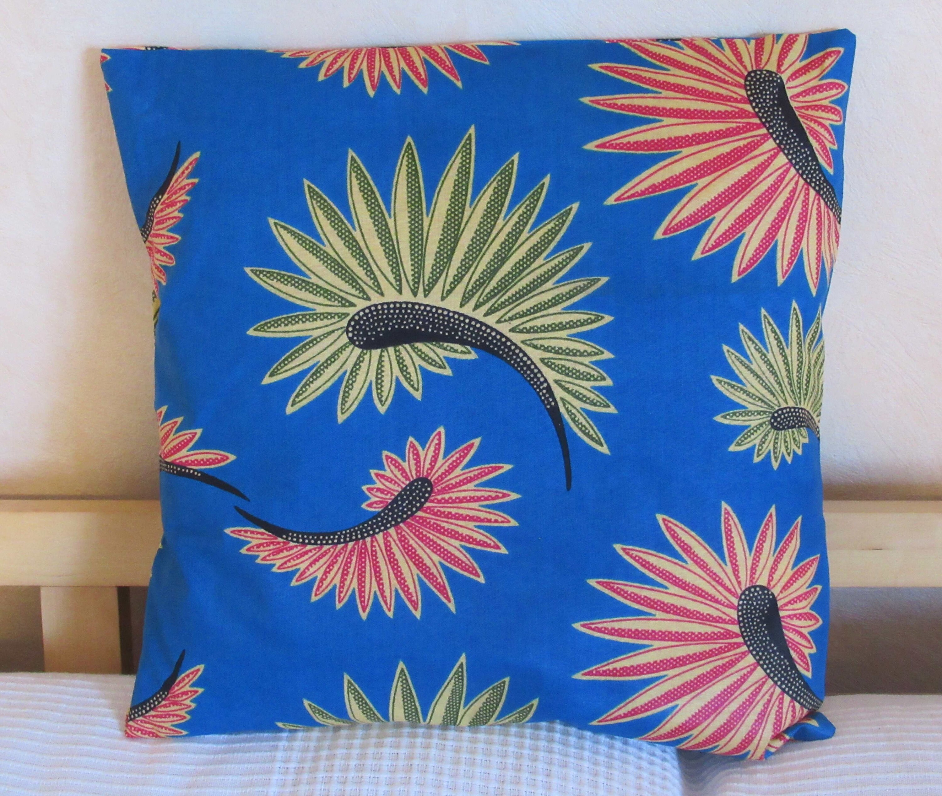 Housse de Coussin en Tissu Africain ou Wax