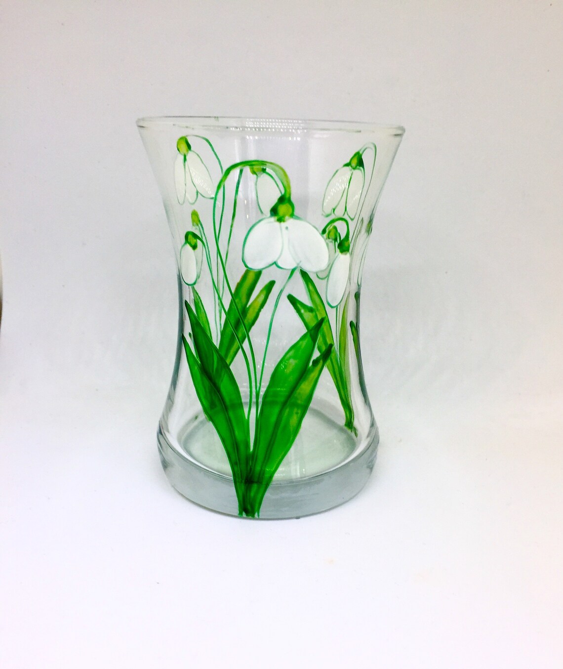 Snowdrop vase hand painted glass glass vase snowdrop glass Etsy