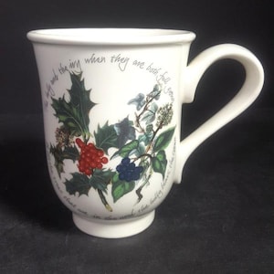 The Holly and The Ivy Christmas mug Portmeirion Christmas dinnerware hot chocolate cup drink ware hostess gift
