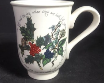 The Holly and The Ivy Christmas mug Portmeirion Christmas dinnerware hot chocolate cup drink ware hostess gift