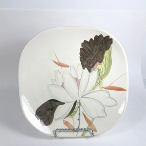 Lotus Square Platter MCM dinnerware Mid Century modern botanical plate