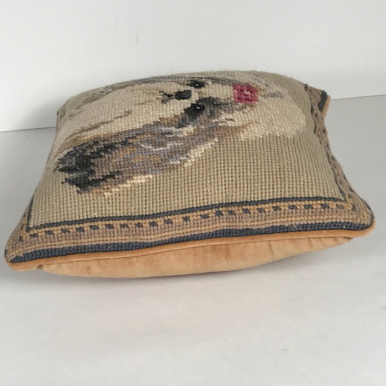 Vintage Shih tzu needlepoint pillow small decorative dog throw | Etsy