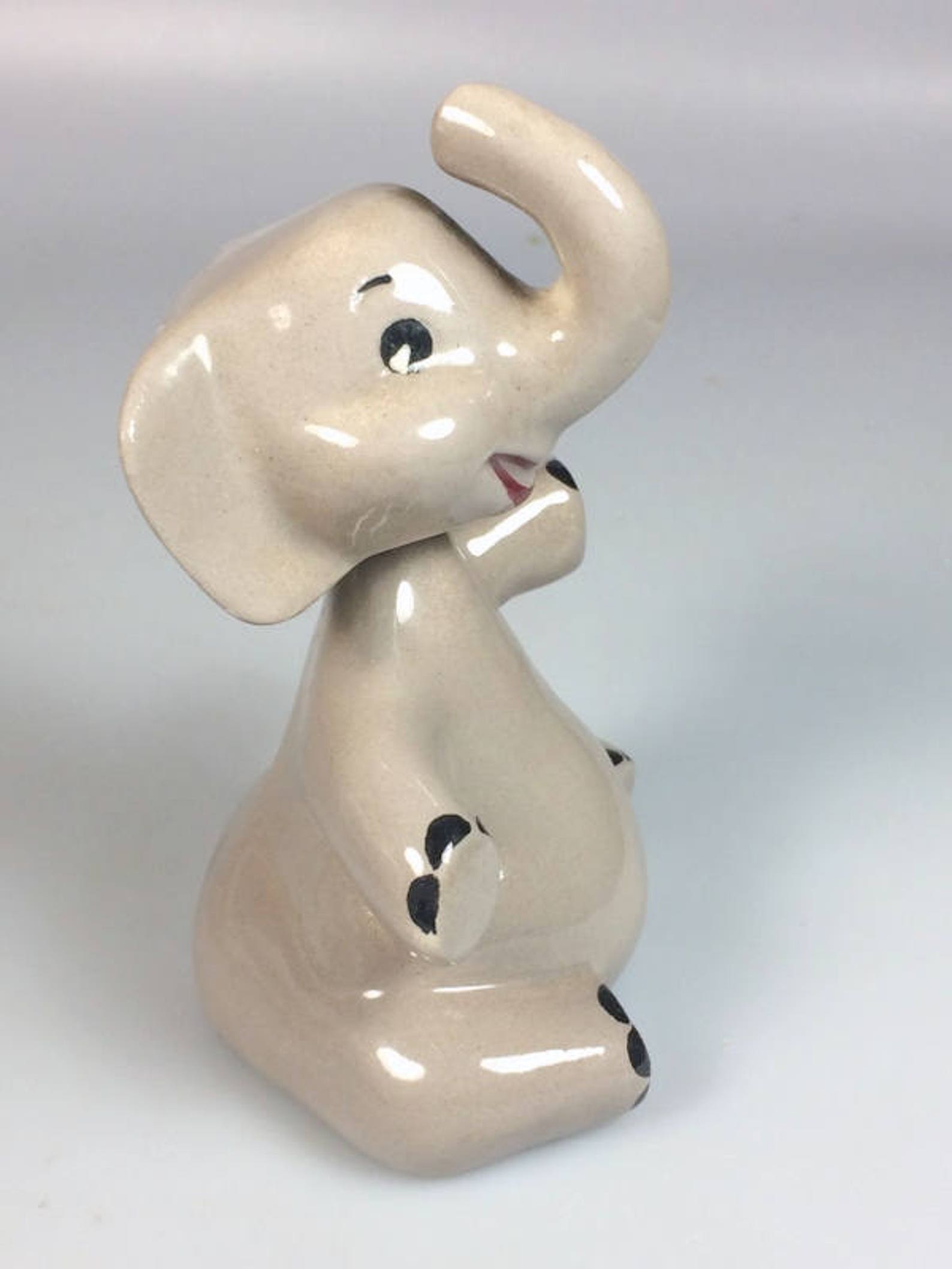 Ceramic Elephant Bobble Head Betty Lou Nichols Elephant Nodder Etsy