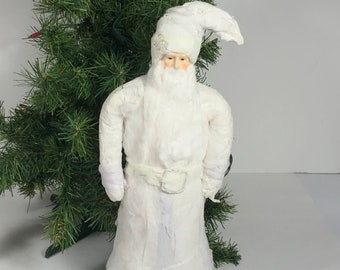 Vintage Santa Claus Christmas figure European Cotton Batting Santa Christmas decoration Winter white Christmas display mantle decoration