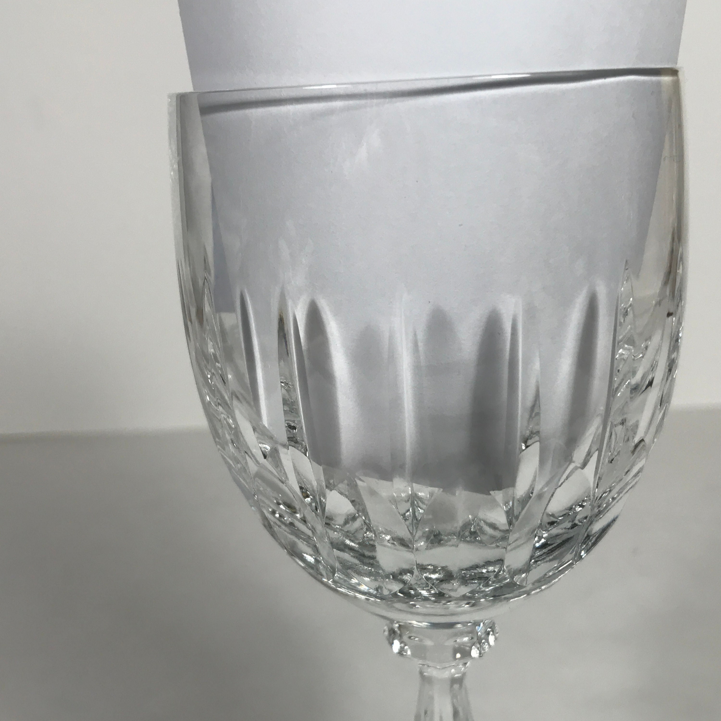 Vintage Schott Zweisel Crystal Wine Glass Doreen Cut Crystal