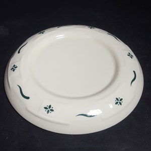 Longaberger Woven Traditions Pottery Cream/green color candle holder made in usa dinnerware