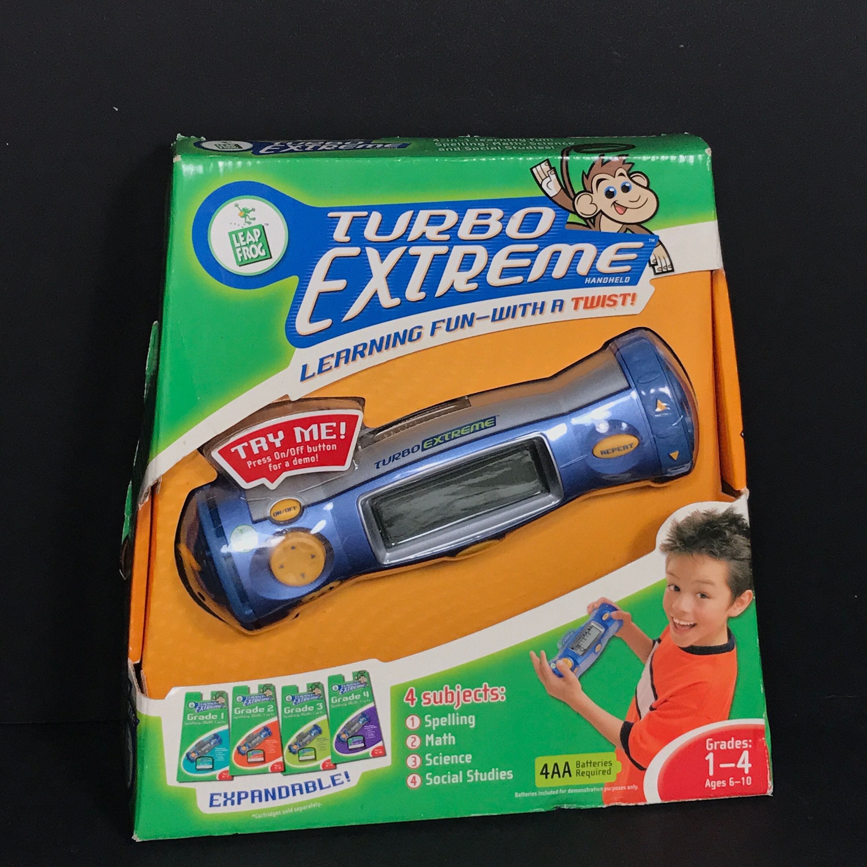 Vintage Leapfrog Electronic Handheld Learning Toy Game Turbo Extreme 