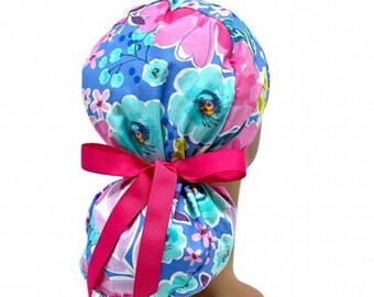 Alexa Ponytail “space” scrub cap for women,Surgical large ponytail medical hat,Surgical medical accessory,Doctor Nurse Medical hat