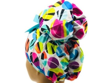 Emma high bun scrub cap, Emma scrub cap, ponytail scrub caps, scrub cap for women, surgical cap, nurse scrub cap, bun scrub cap,