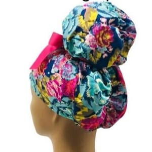 Emma/Lining high bun scrub cap,Emma scrub cap,ponytail scrub caps,scrub cap for women,surgical cap,nurse scrub cap,bun scrub cap,