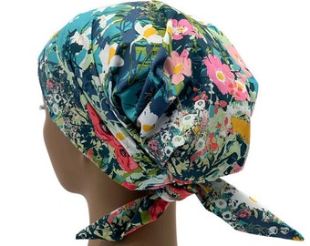 Olivia Ponytail Scrub Cap, Olivia ponytail scrub cap for women, Ponytail scrub cap, Scrub cap for women, surgical cap, nurse scrub cap