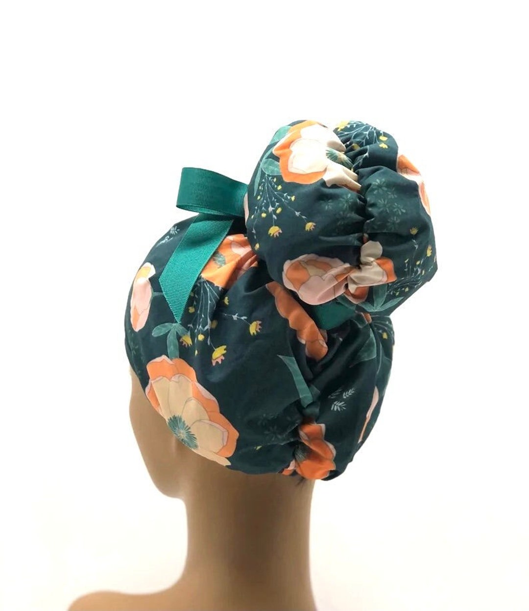 Emma High Bun Scrub Cap, Emma Scrub Cap, Ponytail Scrub Caps, Scrub Cap