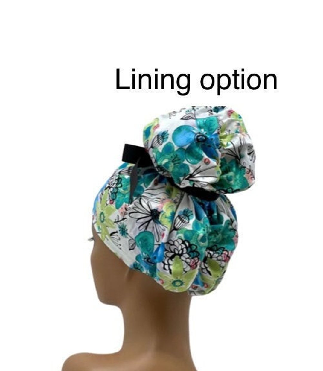 Emma/lining High Bun Scrub Cap, Emma Scrub Cap, Ponytail Scrub Caps
