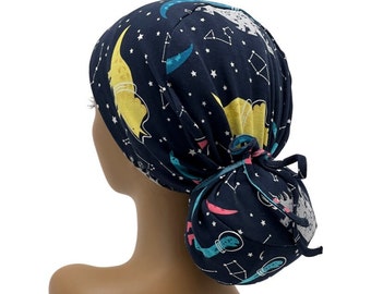 STRETCH  Ponytail Scrub Cap,Ava Cotton Stretch scrub cap for women,Ponytail scrub cap,Surgical cap,nurse scrub cap