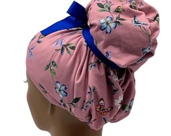 Gorro quirúrgico elástico con moño alto, moño alto Emma para mujer, gorro quirúrgico con cola de caballo, gorro quirúrgico para mujer, gorro quirúrgico para enfermera
