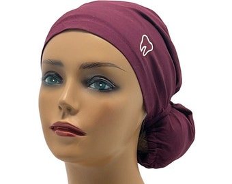 Ava”Tooth”Embroidery Ponytail Scrub Cap,Ava Dental ponytail scrub cap,Dentist Scrub cap for women,surgical cap, nurse scrub cap