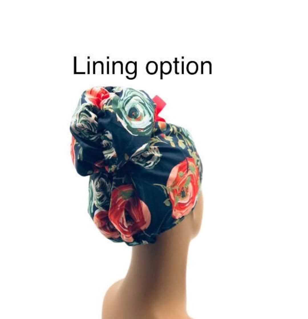 Emma/lining High Bun Scrub Cap, Emma Scrub Cap, Ponytail Scrub Caps