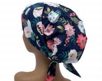 Olivia Ponytail Scrub Cap for Women,Ponytail surgical cap,Doctor,Vet,Medical scrub cap for long hair,