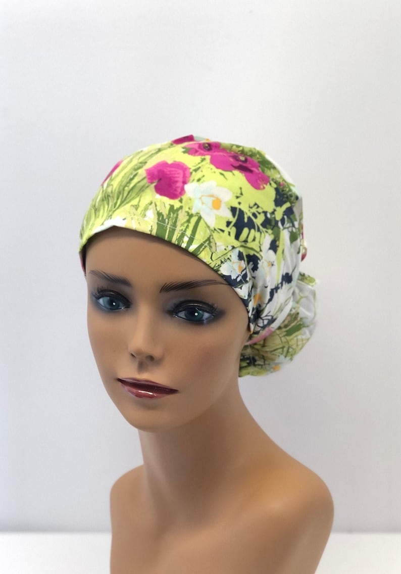Women Scrub caps100/%cotton,made in USA,Medical cap,Surgical cap,Doctor cap,Nurse cap,Vet cap,adjustable back elastic and tie,
