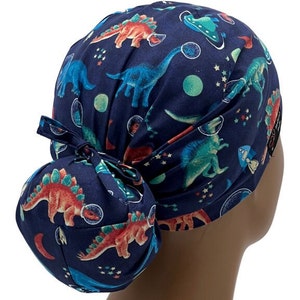 Dino Ava Ponytail Scrub CapPa, Women's Surgical Nurse Cap, USA Made